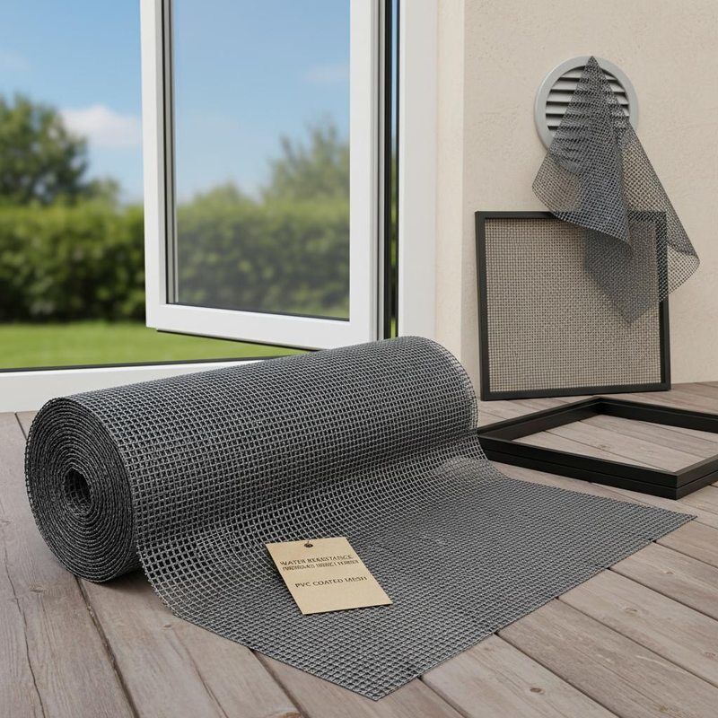 물 저항 유리 섬유 곤충 스크린 PVC 코팅  Mesh 야외 구조물에서 이상적인 창문 문과 환기 열