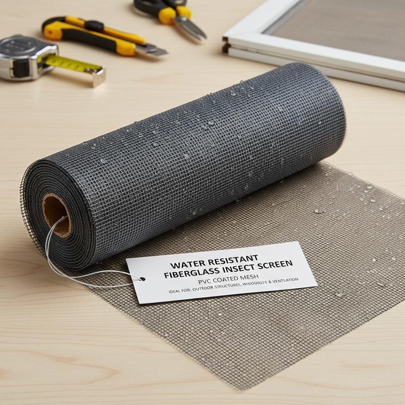 물 저항 유리 섬유 곤충 스크린 PVC 코팅  Mesh 야외 구조물에서 이상적인 창문 문과 환기 열