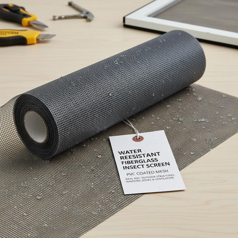 물 저항 유리 섬유 곤충 스크린 PVC 코팅  Mesh 야외 구조물에서 이상적인 창문 문과 환기 열